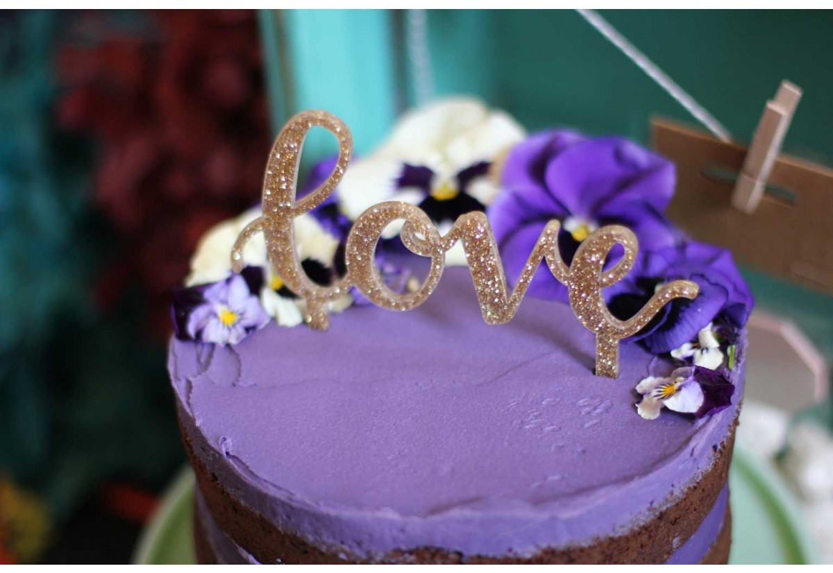 Bolo Lilás com Roxo(com glitter)