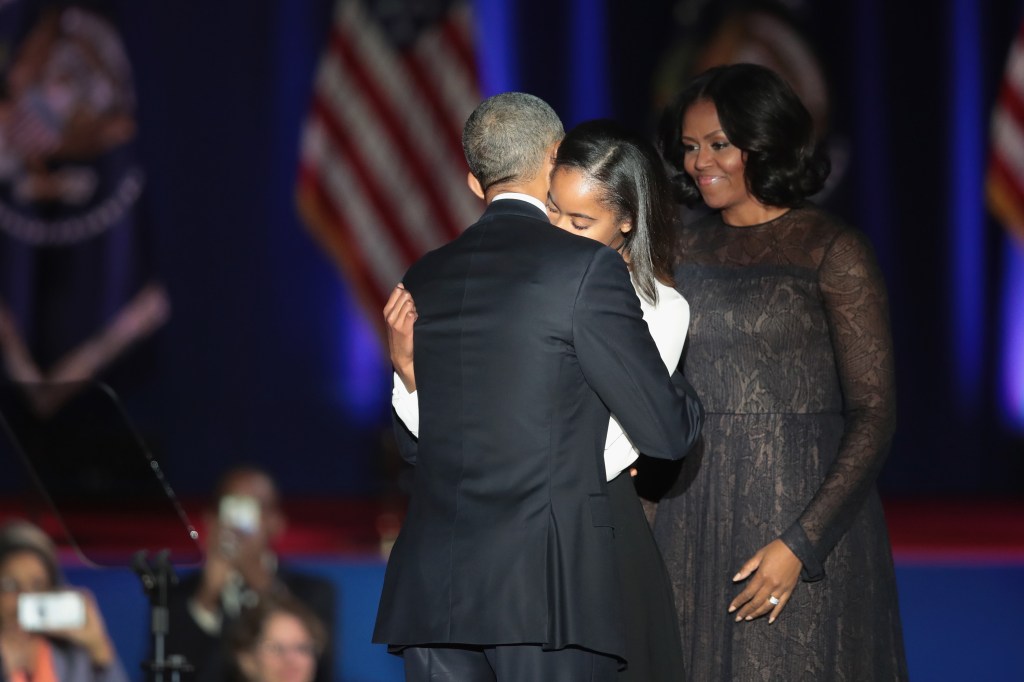 Barack Obama Michelle Obama e Malia Obama