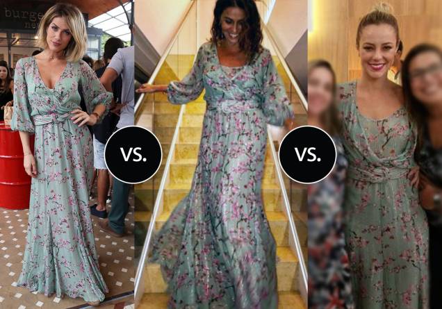 <strong>Giovanna Ewbank</strong>, <strong>Giovanna Antonelli</strong> e <strong>Paolla Oliveira</strong> vestem vestido <strong>Ateen</strong>. Batalha tripla vale? Sim! As três escolherem o look florido com fundo verde para três eventos distintos: Gio Ewbank usou o modelo para a inauguração da hamburgueria de Bruno Gagliasso no Rio, Gio Antonelli usou-o para sair a noite e Paolla desfilou a peça no Encontro com Fátima Bernardes da última sexta (20). <strong>Giovanna Ewbank</strong>, <strong>Giovanna Antonelli</strong> e <strong>Paolla Oliveira</strong> vestem vestido <strong>Ateen</strong>. Batalha tripla vale? Sim! As três escolherem o look florido com fundo verde para três eventos distintos: Gio Ewbank usou o modelo para a inauguração da hamburgueria de Bruno Gagliasso no Rio, Gio Antonelli usou-o para sair a noite e Paolla desfilou a peça no Encontro com Fátima Bernardes da última sexta (20).