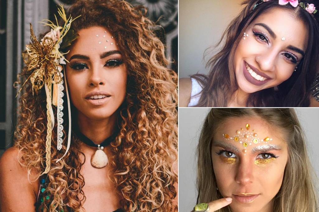 9 inspirações para usar pedrarias na maquiagem de Carnaval