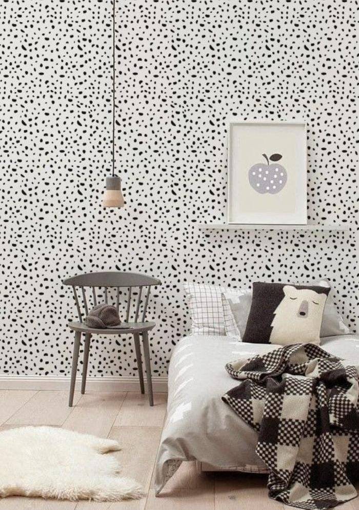 Pintura pontilhada escandinava na parede Pintura pontilhada escandinava na parede
