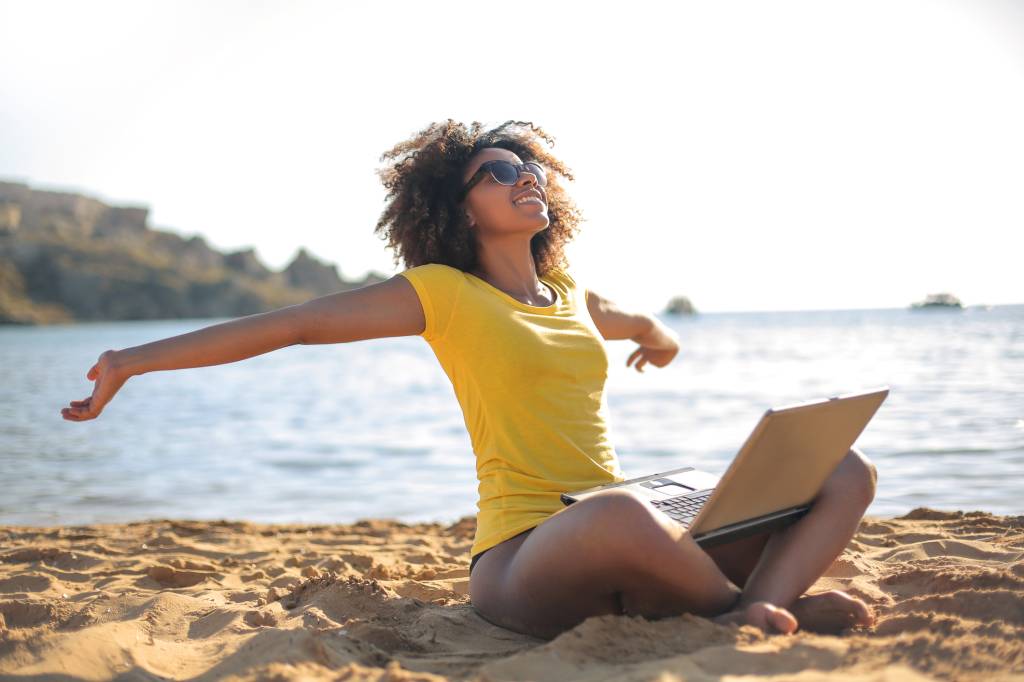 Girl relaxing at the beach