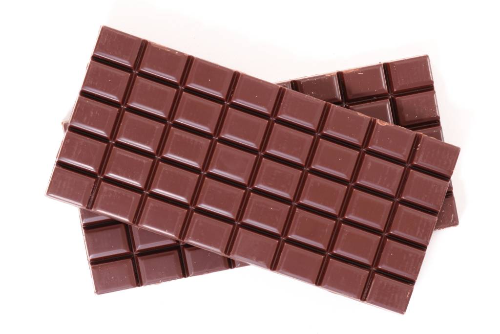 chocolate bar isolated on white