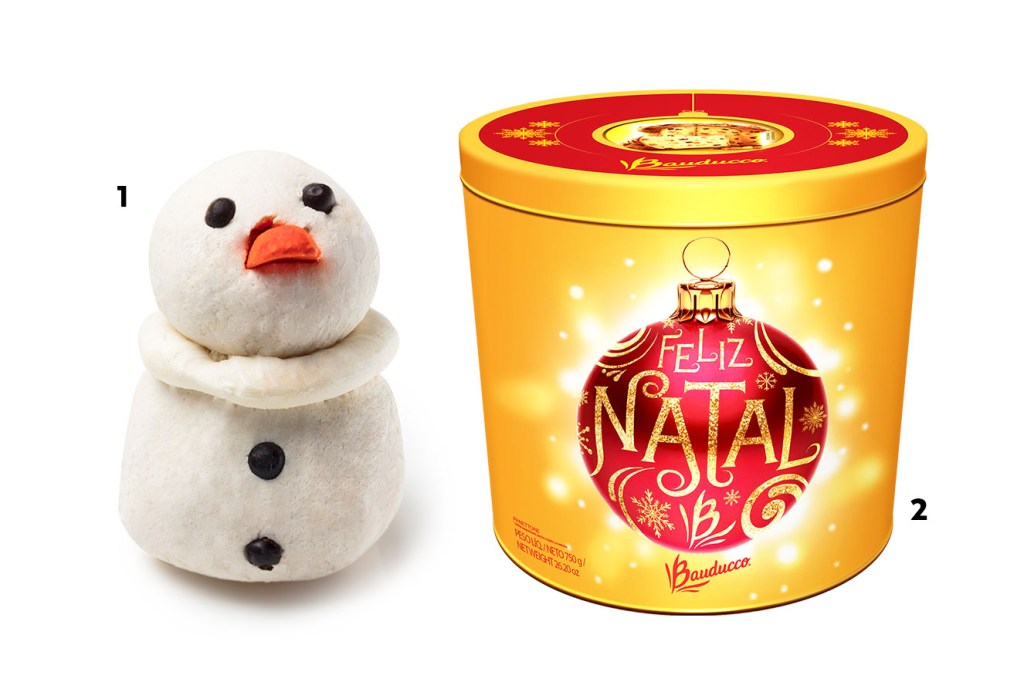 Espuma de banho em forma de boneco de neve e caixa de panettone - ideias de presentes de Natal criativos