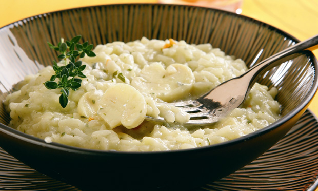 Risoto de cogumelo e gorgonzola