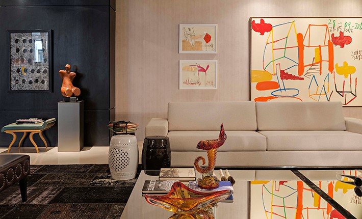 Decoração retrô e moderna na sala de estar Decoração retrô e moderna na sala de estar