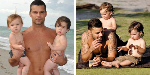 Ricky Martin em versão pai e marido Ricky Martin em versão pai e marido