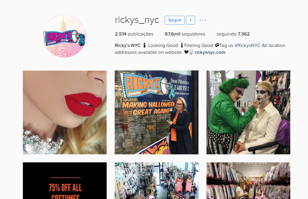 Conta Instagram Rickys Ny
