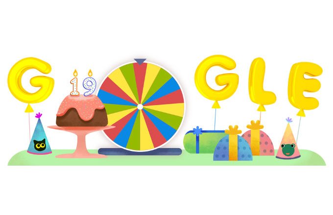 Google completa 19 anos e comemora com roleta de jogos - Publicinove