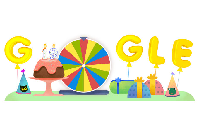 roda de surpresas do aniversario do google
