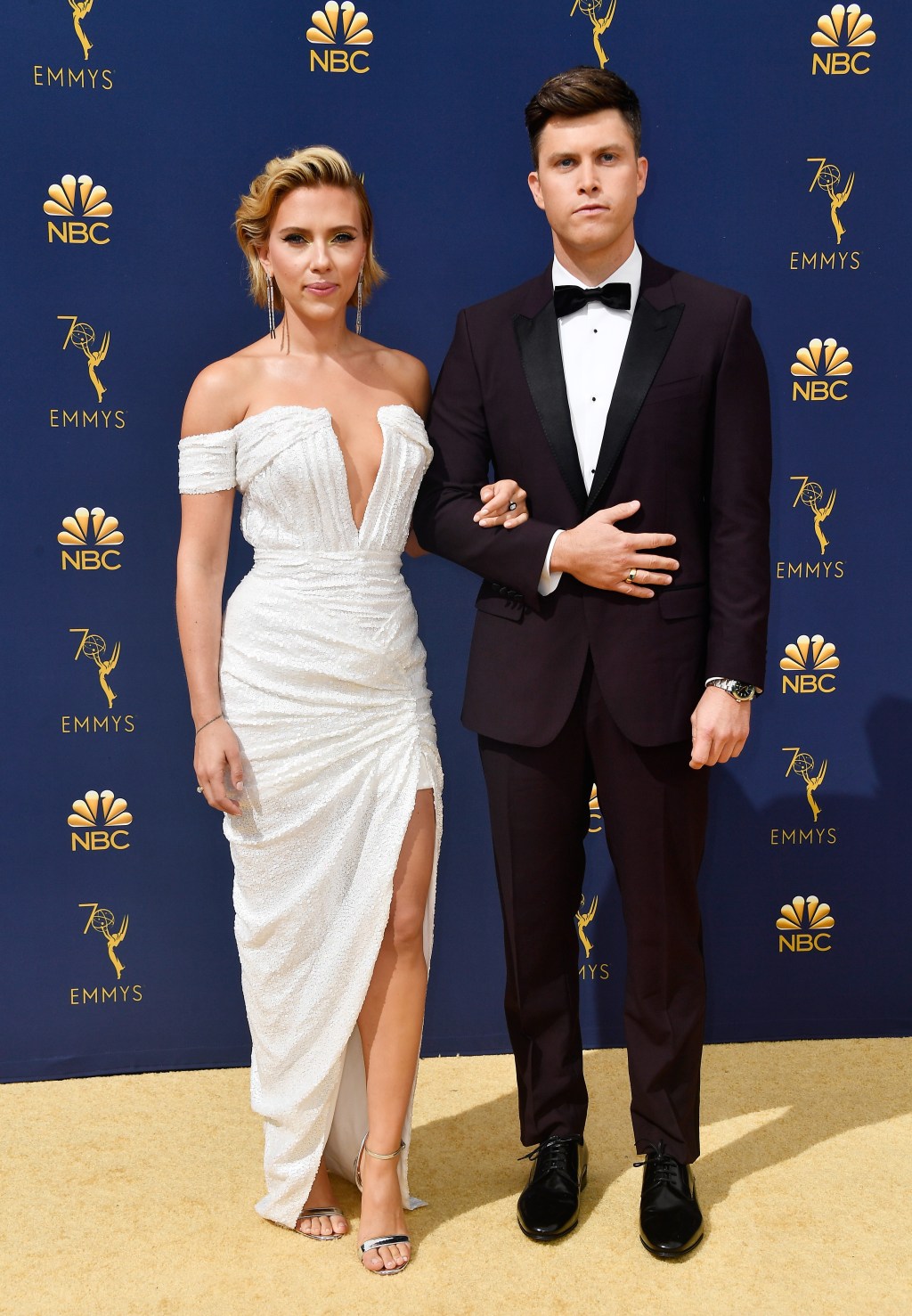 Scarlett Johansson e Colin Jost Emmy 2018