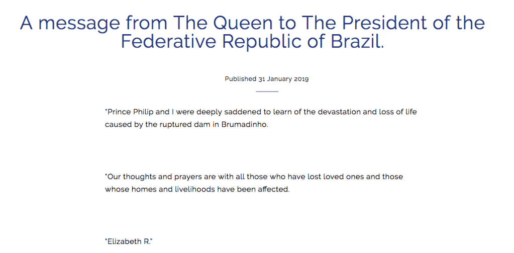 mensagem rainha elizabeth jair bolsonaro