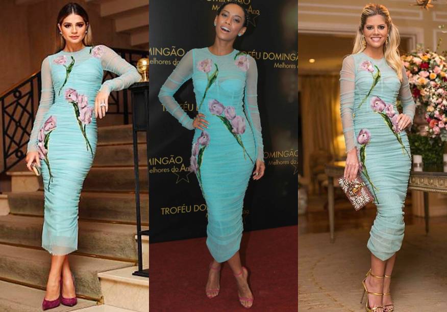<strong>Thássia Naves</strong>, <strong>Taís Araújo</strong> e <strong>Lalá Rudge</strong> vestem <strong>Dolce&Gabbana</strong>. Não é difícil entender porque o vestido da grife italiana caiu do gosto das celebridades. O delicado mix de turquesa e rosa, o comprimento mídi e a silhueta justinha do modelo resultam em uma produção que exala feminilidade. Para arrematar, Thássia foi de escarpins e Taís e Lalá, de sandálias de tiras finas. <strong>Thássia Naves</strong>, <strong>Taís Araújo</strong> e <strong>Lalá Rudge</strong> vestem <strong>Dolce&Gabbana</strong>. Não é difícil entender porque o vestido da grife italiana caiu do gosto das celebridades. O delicado mix de turquesa e rosa, o comprimento mídi e a silhueta justinha do modelo resultam em uma produção que exala feminilidade. Para arrematar, Thássia foi de escarpins e Taís e Lalá, de sandálias de tiras finas.