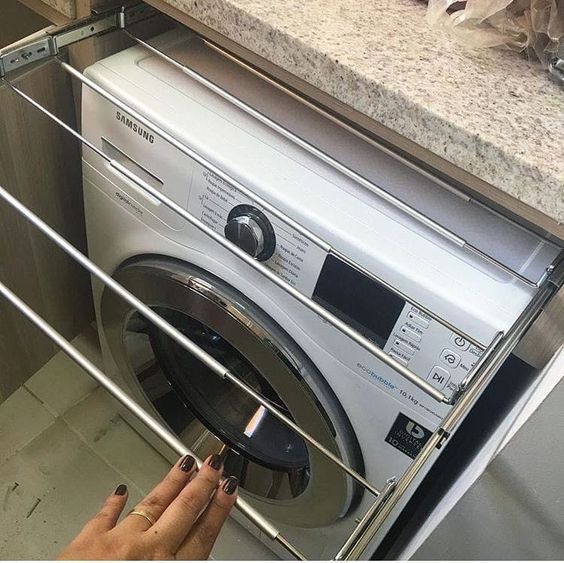 Soluções para organizar lavanderia – Varal retrátil Soluções para organizar lavanderia - Varal retrátil