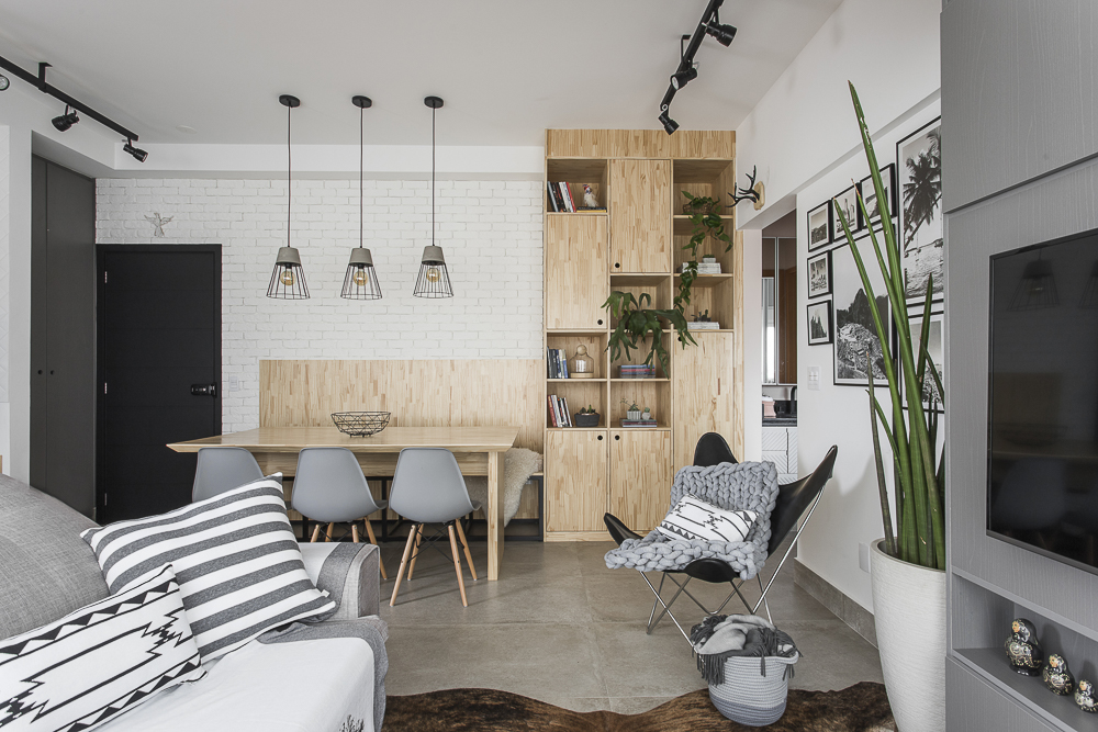 Integração e charme escandinavo são os pontos altos deste apê de 63 m²