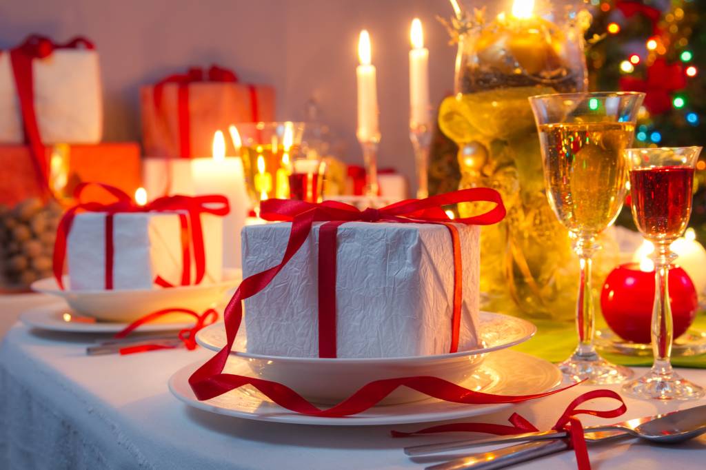 Christmas Eve dinner by candlelight