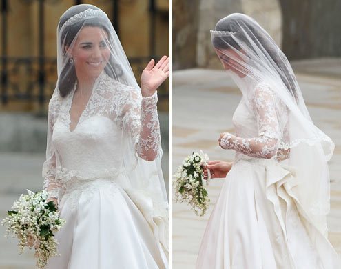 Veja todos os detalhes do vestido de noiva de Kate Middleton
