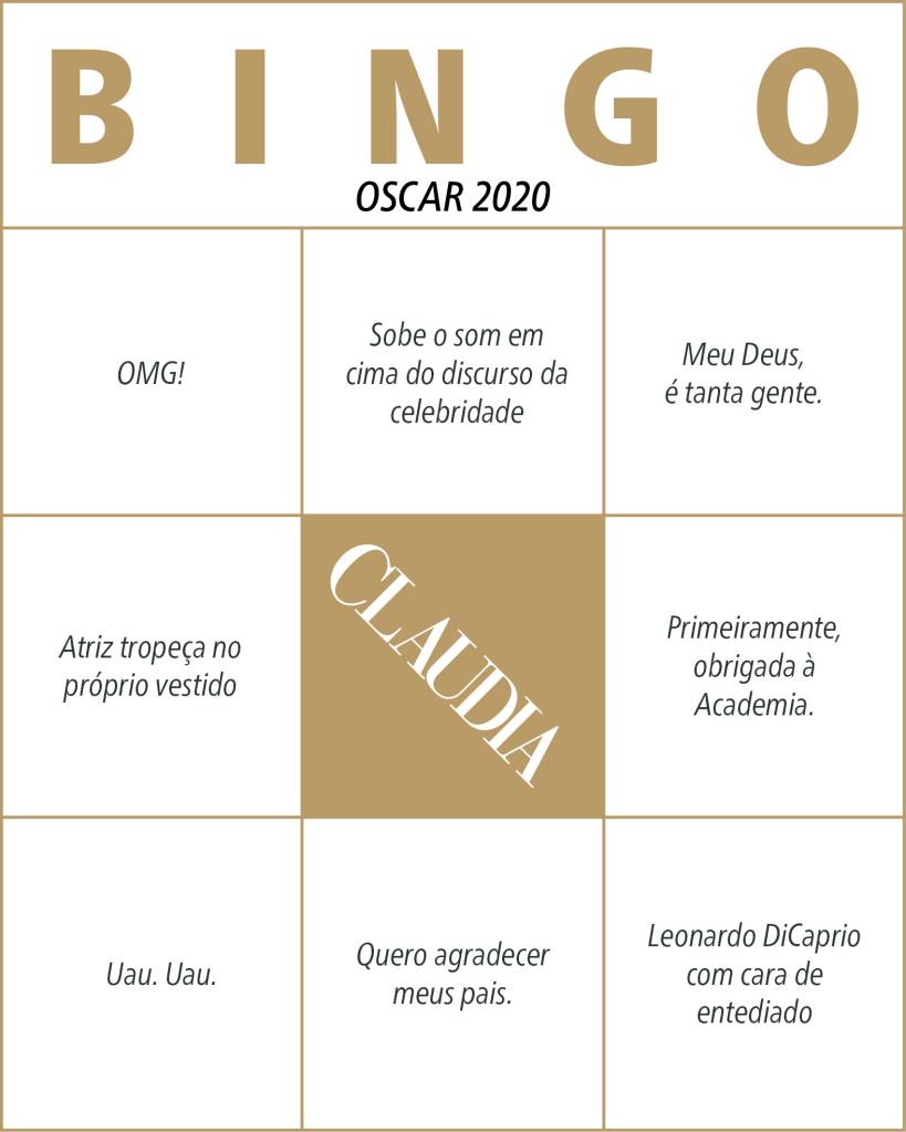 Cartela Bingo Oscar 2 Cartela Bingo Oscar 2