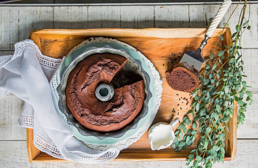 Bolo de iogurte com cacau
