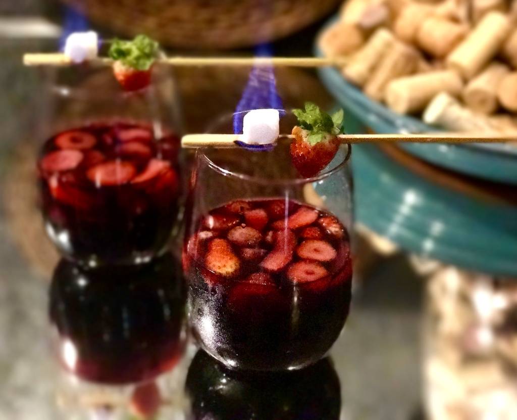 Drink de morango e vinho