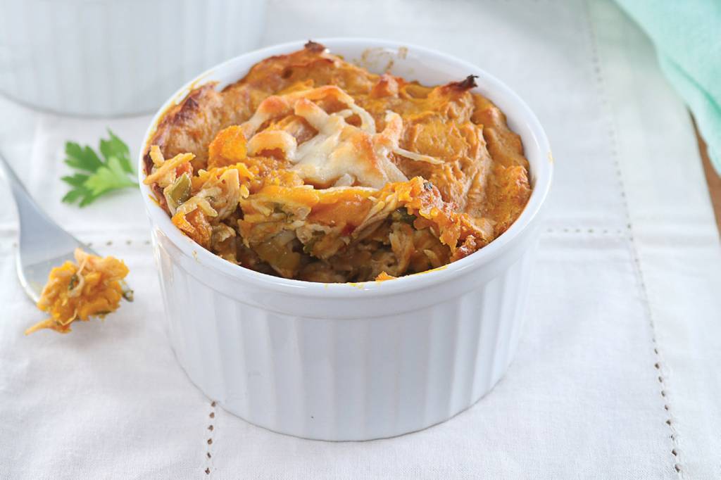 Escondidinho de frango e abóbora