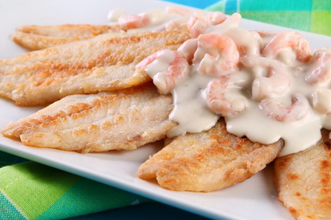 Filé de peixe com camarão