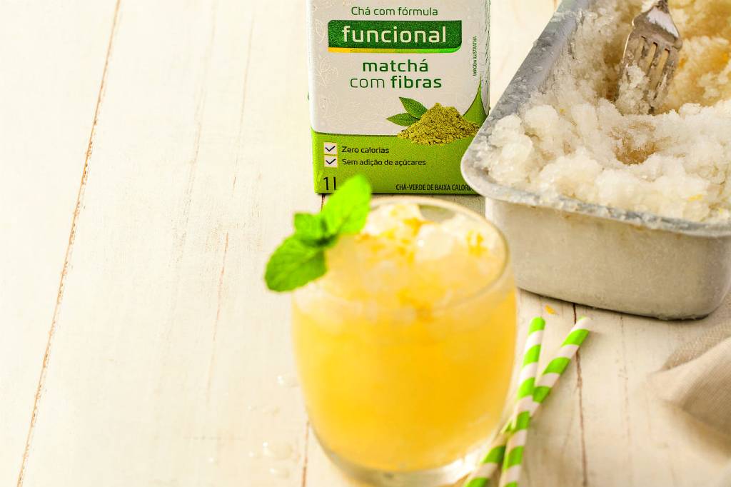 Granita de limão com matchá