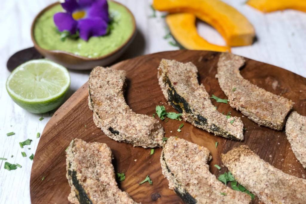 Nuggets de abóbora e “maionese” de abacate