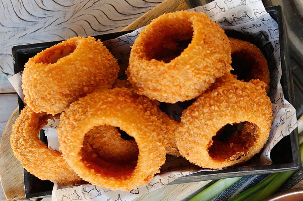 Onion rings com maionese da casa