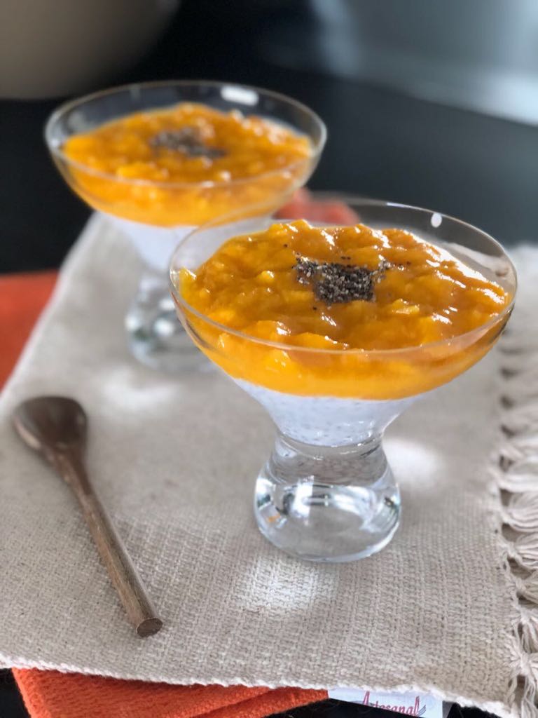 Pudim de chia com manga