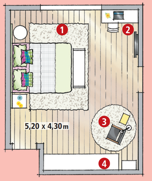 quarto-de-casal-conquista-visual-alegre-com-cores-vibrantes-e-itens-criativos-planta