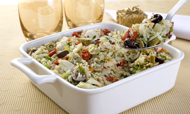 Arroz com bacalhau e tomate seco