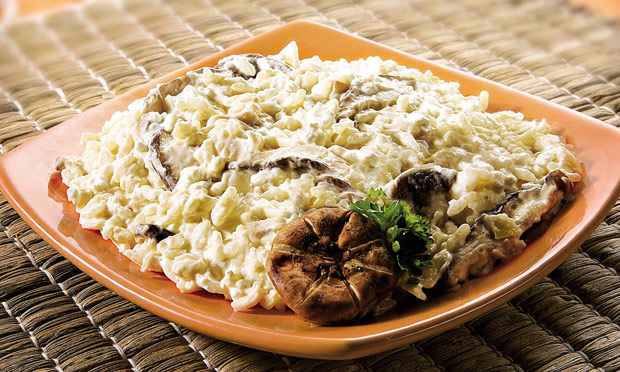Arroz cremoso com shitake e cottage