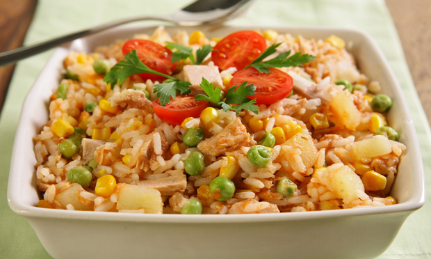 Arroz de forno com legumes