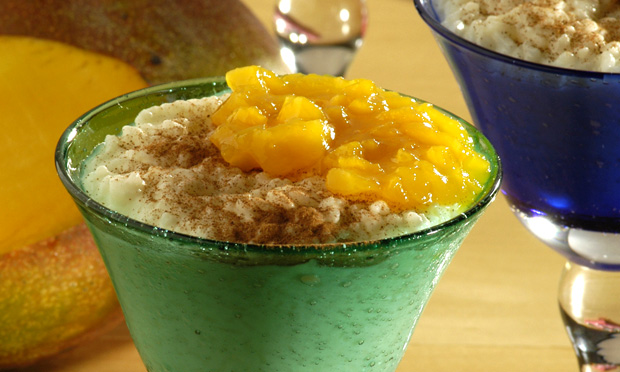 Arroz-doce com manga
