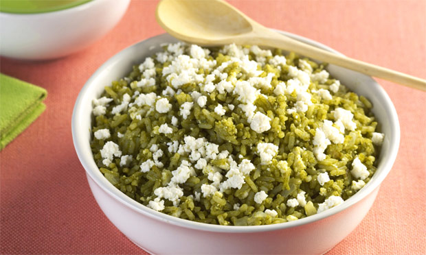 Arroz com espinafre e ricota