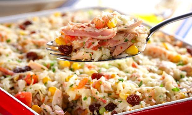 Arroz de forno com frango e milho