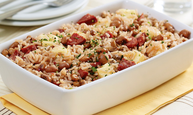 Arroz superprático com paio e queijo