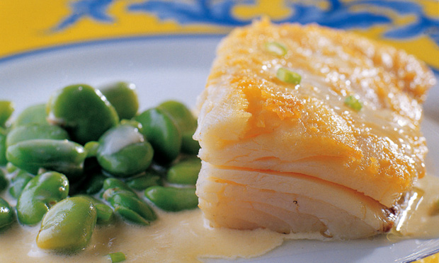 Bacalhau com fava fresca