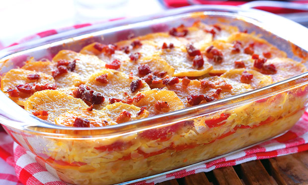 Batata com repolho gratinada