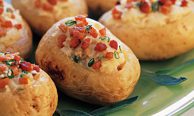 Batata recheada com cogumelo