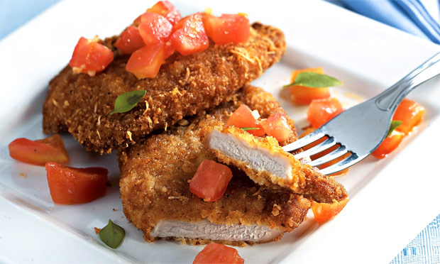 Bisteca suína empanada