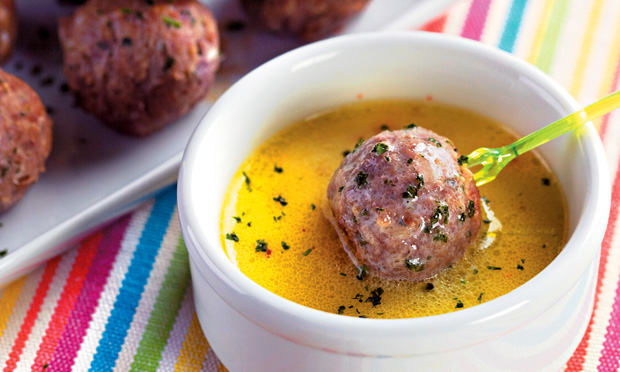 Bolinhas de carne moída com mostarda