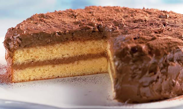 Bolo-musse de café e chocolate