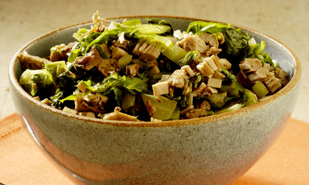 Carne com escarola