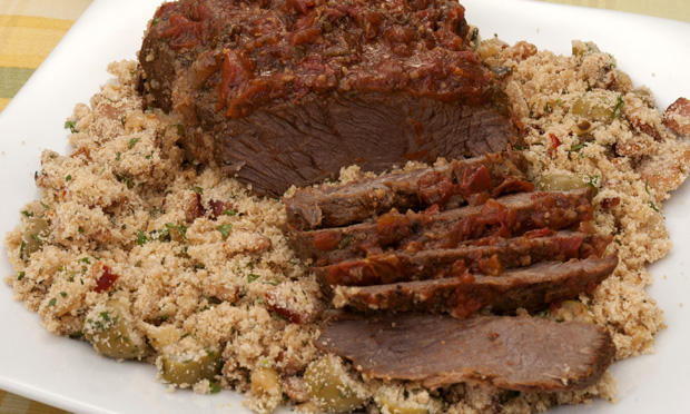 Carne de panela de pressão com farofa especial
