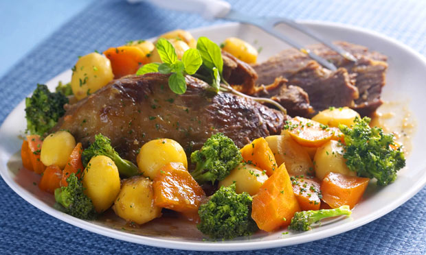 Carne de panela com brócolis