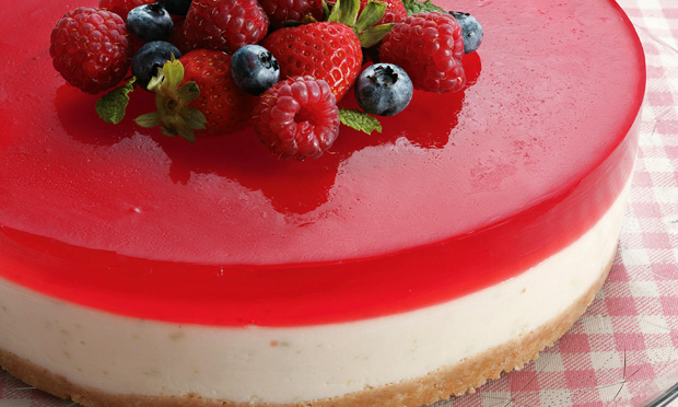 Cheesecake light com gelatina