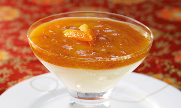 Creme com calda de damasco (malabie)