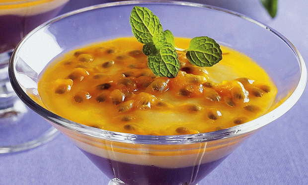 Creme de maracujá com chocolate light